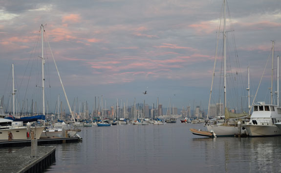 San Diego skyline with clouds