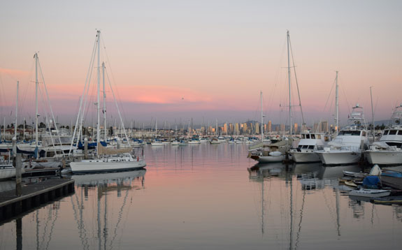 san diego skyline at sunset