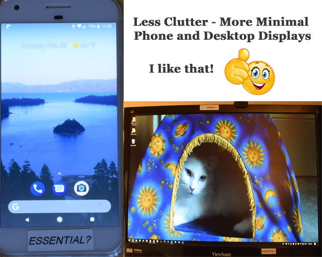 minimal phone and desktop displays