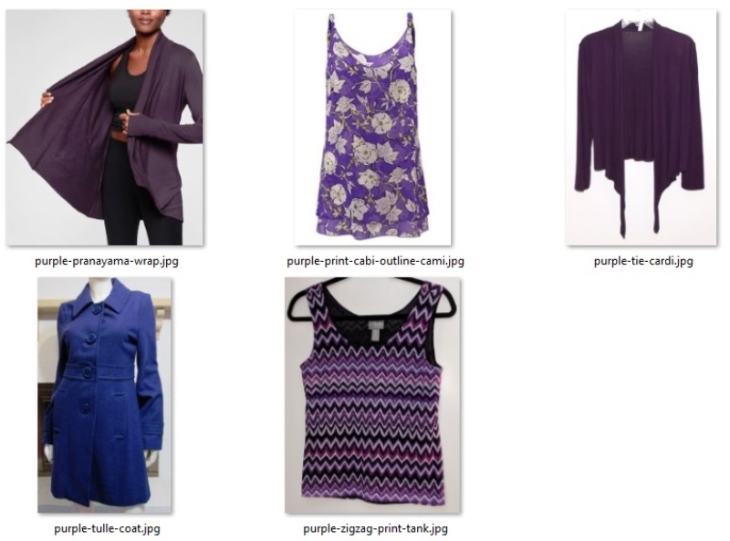 the purple items in my closet