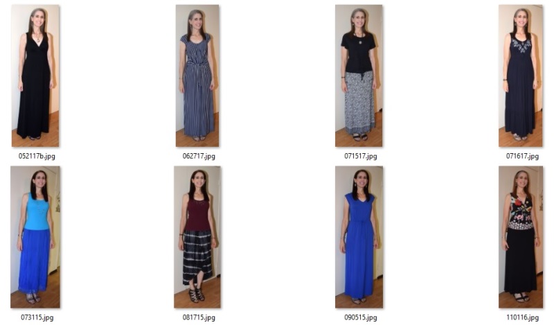 maxi-length skirt and dress ensembles