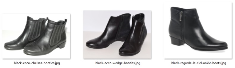 my three pairs of black ankle booties