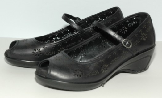 black White Mountain peep-toe Mary Janes