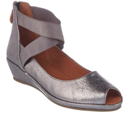 metallic Gentle Souls peep-toe wedges