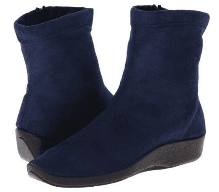 navy faux suede Arcopedico booties