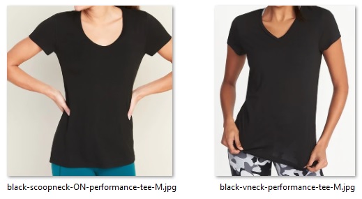 black scoop vs. V-neck tees
