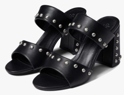 black studded slide sandals
