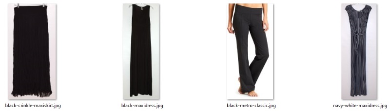 closet items from 2014 through 2016: bottoms and dresses