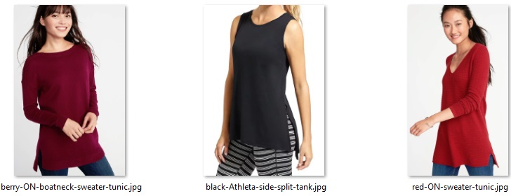 purged items: side slits